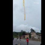 Chinese rocket flying with a satellite broke down and fell to the earth watch video