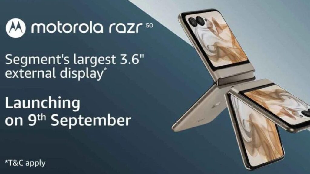 Motorola Razr 50 launch date in india 9th september features specs price