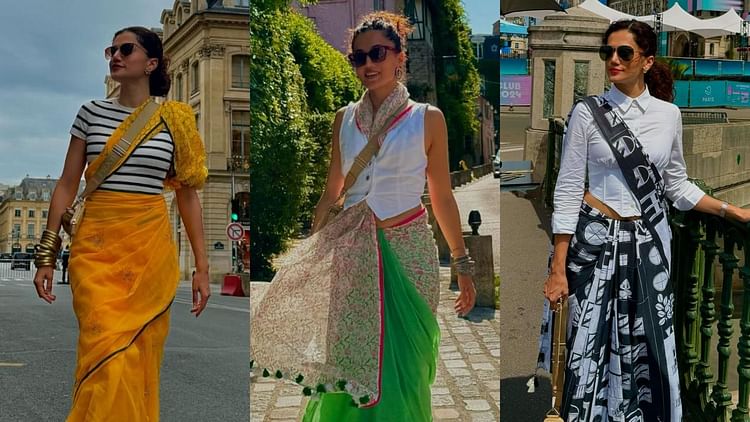 Phir Aayi Hasseen Dillruba Actress Taapsee Pannu Saree Look In Paris Olympics - Amar Ujala Hindi News Live