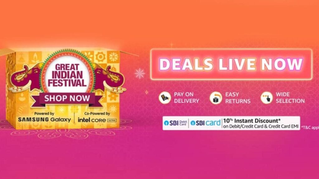 Amazon Great Indian Festival Sale 2024 Live Massive Discounts on Smartphones Tablet Laptop TV Bank All Deals Offers Details