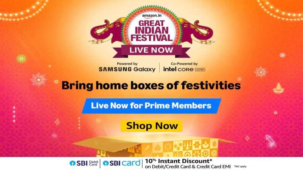 Amazon Great Indian Festival sale 2024 LIVE blog deals on mobile laptop smarttv card discount