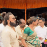 Deepika-Ranveer arrived to visit Bappa | Deepika-Ranveer arrived to visit Bappa: The actress was seen wearing a sari, both their families were also seen; The couple will become parents this month