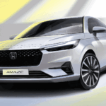 Design sketch of third generation Honda Amaze released. Design sketch of third generation Honda Amaze released: Sedan will arrive on November 4 with new look and advanced features, will compete with Dezire