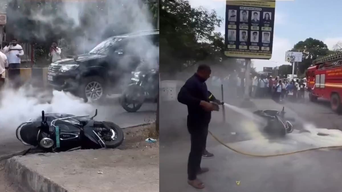 Bajaj Chetak EV catches fire for first time in Maharashtra Chhatrapati Sambhaji Nagar