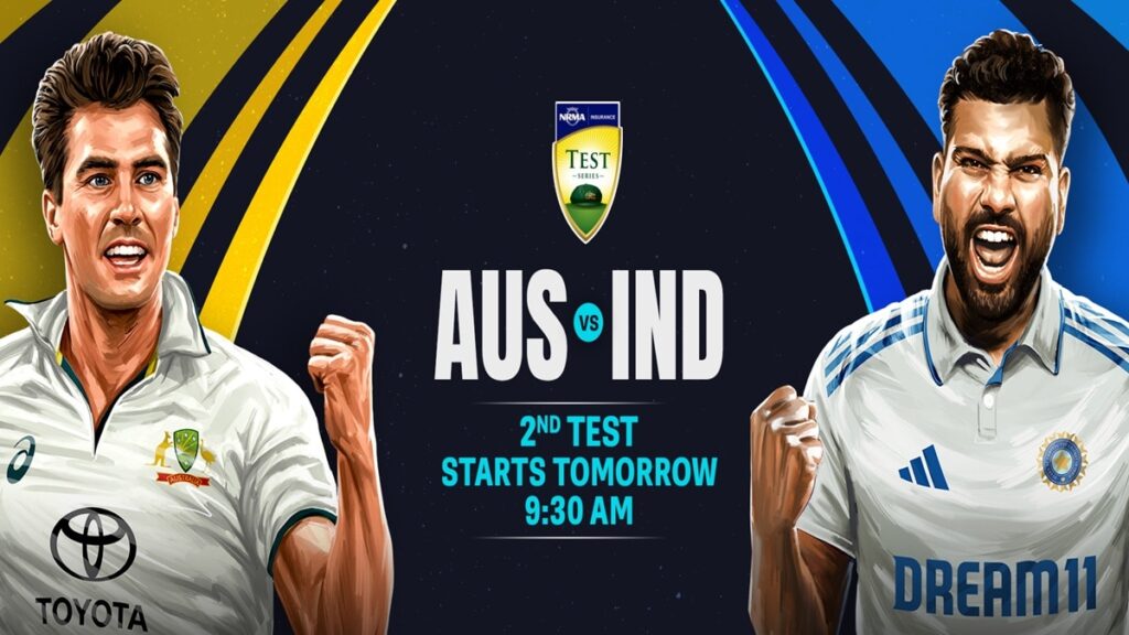 Ind vs Aus 2nd Test Live Where and when to watch live match