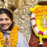 Tilak on the forehead, garland of flowers around the neck, Sai Pallavi reached Banaras before the shooting of ‘Ramayana’, took blessings of mother.