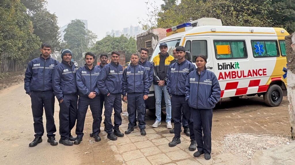 blinkit Offers Ambulance Service in 10 minutes started in gurugram