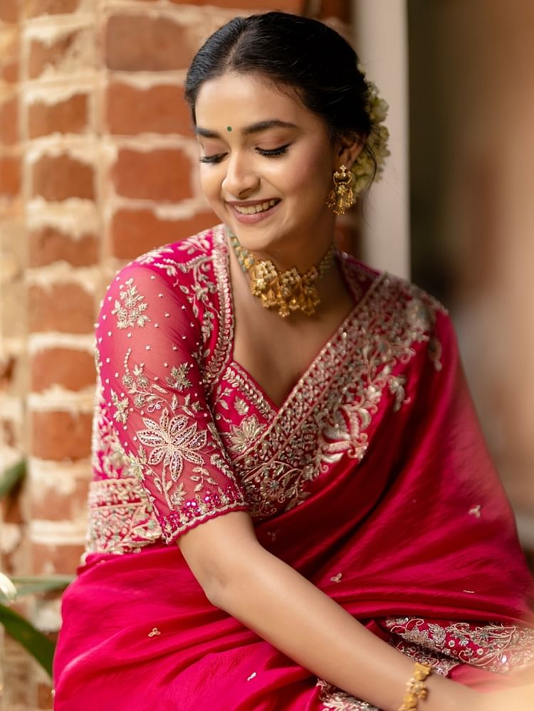 Wear a saree like Keerthi Suresh on the occasion of Pongal.