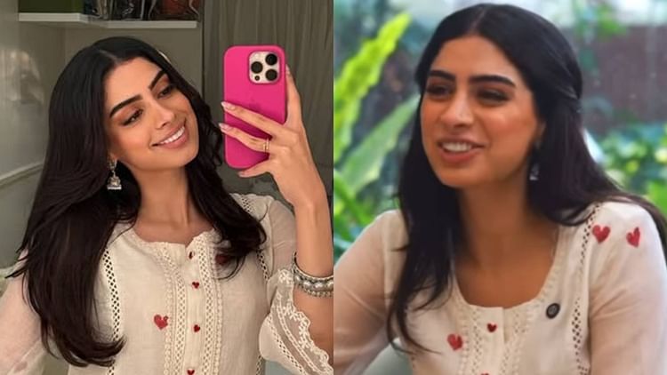 Khushi kapoor promoted her upcoming film loveyapa in a chandrai white kurta set with price Six Thought Disprj - Amar Ujala Hindi News Live