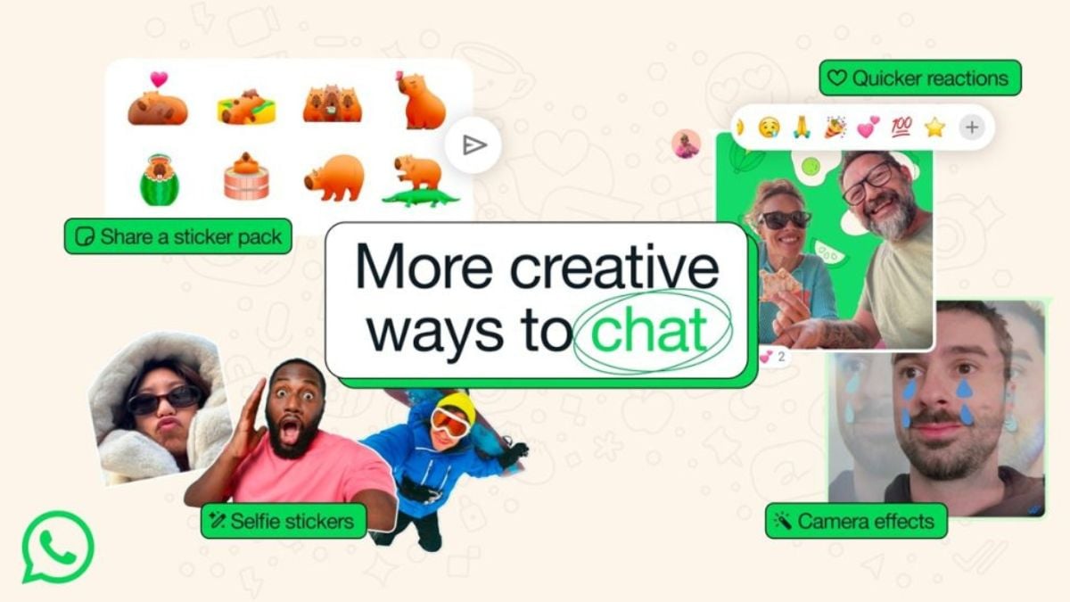 WhatsApp New Features 2025 camera effects selfie stickers quicker reactions