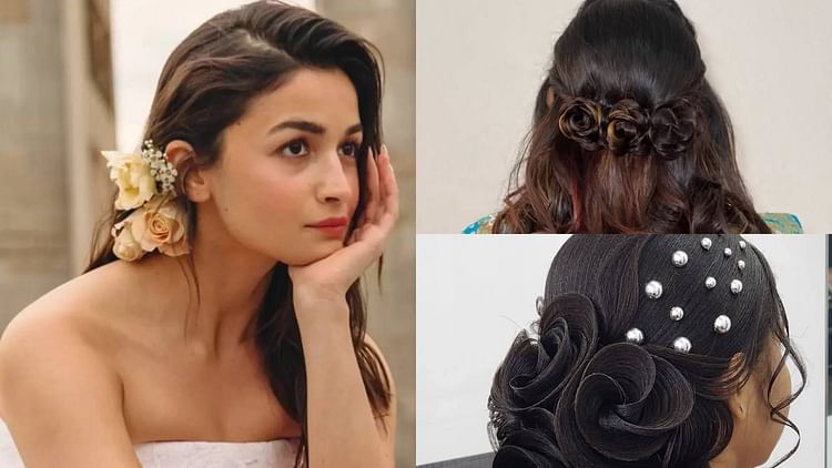 Valentines day special rose day unique hairstyles half bun with pearls and curls partition Disprj - Amar Ujala Hindi News Live